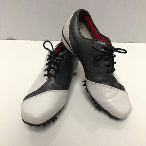 FOOTJOY LoPro Golf Shoes Womens Sz 5.5M White Metallic 97142 Soft Spikes Leather